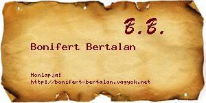 Bonifert Bertalan névjegykártya