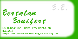 bertalan bonifert business card